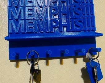 Memphis Key Holder with Shelf: Decorative Wall Hanging Key Rack