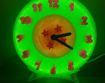 Dragon Ball Z-klok met 4 sterren: led-verlichting anime-bureaudecor