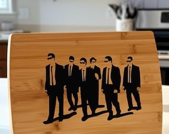 Reservoir Dogs Cutting Board: Deep Carved Bamboo, Food-Safe Epoxy Inlay