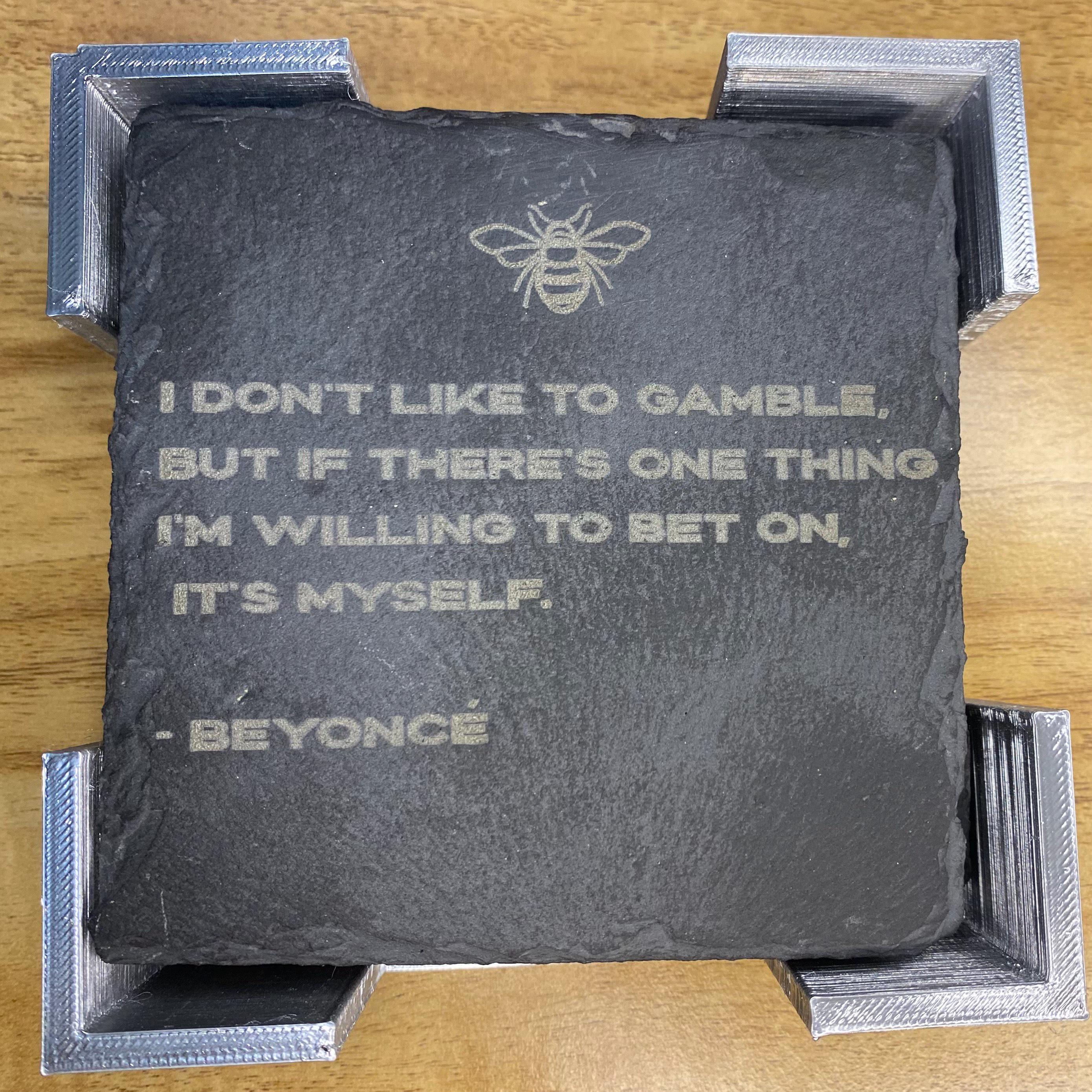 Beyoncé-inspired Slate Coasters Set – Custom Holder, Rustic Home Decor ...