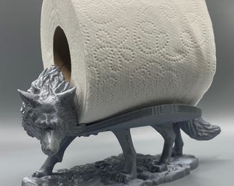 Gray Wolf in Shaun The Sheep Clothing Toilet Paper Holder Glossy Shiny Silver