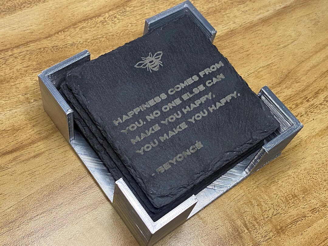 Beyoncé-inspired Slate Coasters Set – Custom Holder, Rustic Home Decor ...