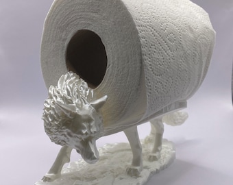 White Wolf in Shaun The Sheep Clothing Toilet Paper Holder Glossy Shiny
