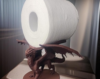 3D Printed Dragon Toilet Paper Holder: Gothic Bathroom Accessory