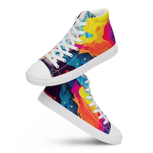 Women's Urban Graffiti High-Top Sneakers – Bold Street Art-Inspired Shoes - By DA:KN