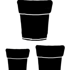Estêncil de vasos de terracota 8x10, artesanato, criação de cartões, panificação, diário, diário de arte, crianças