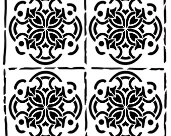 journaling painting baking shawn petite stenciling crafting kids art journaling Spanish Tiles 2 12x12 stencil