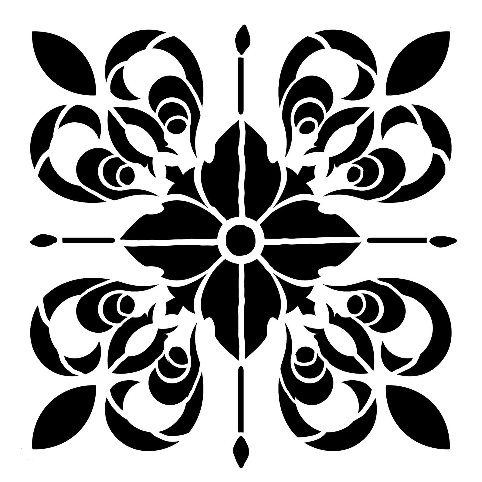 Moroccan Tile 2 6x6 Stencil, Crafting, Baking, Kids, Journaling, Art