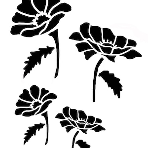 Poppies 8x10 stencil, crafting, baking, kids, journaling, art journaling, painting, stenciling, shawn petite