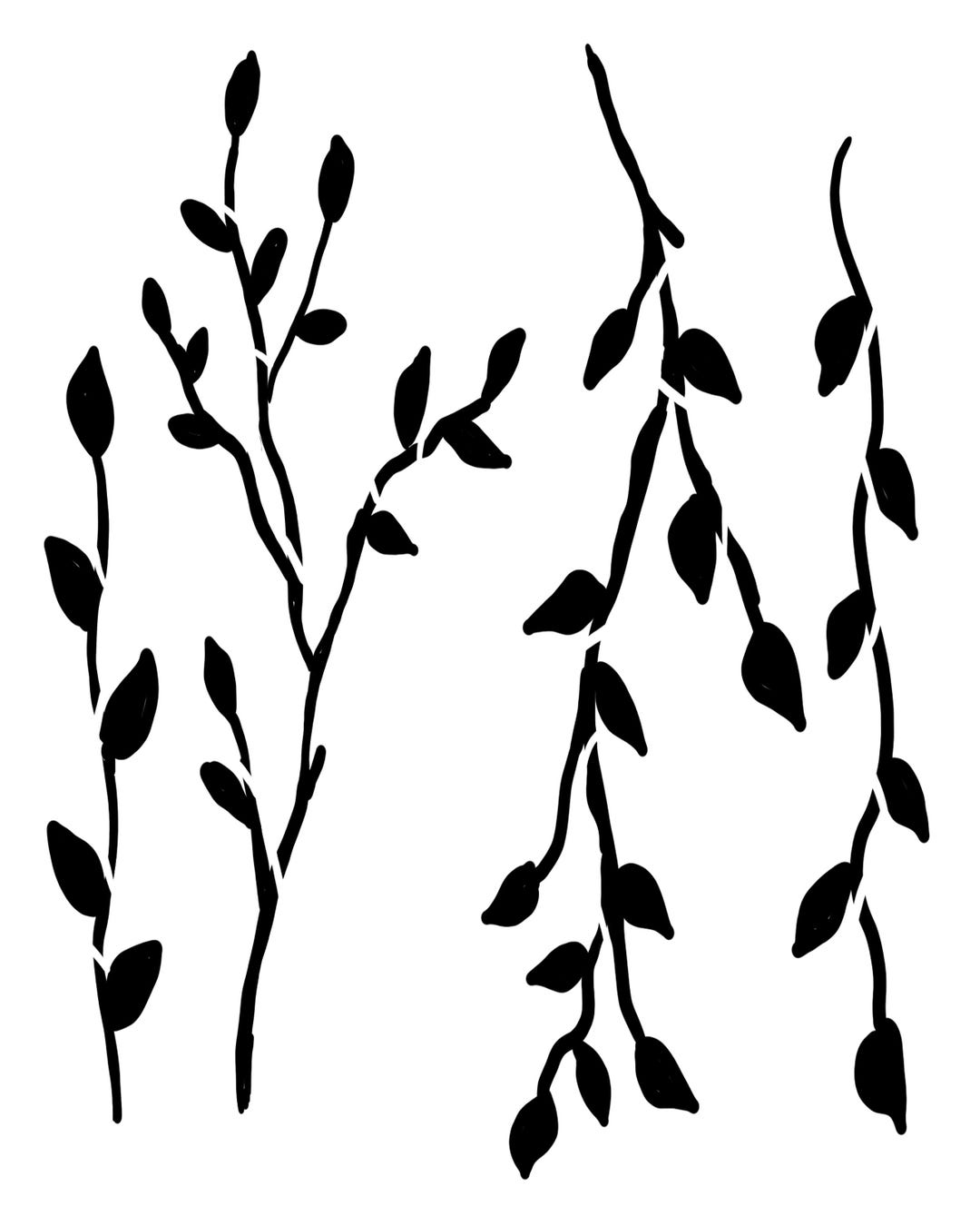 Simple Branches 8x10 Stencil, Crafting, Baking, Kids, Journaling, Art ...