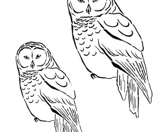 Woodland Creatures Owl 8x10 Pochoir, artisanat, fabrication de cartes, cuisson, journalisation, journalisation d’art, enfants