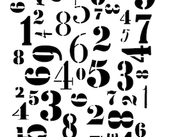 Numbers Jumbled  8x10 stencil, crafting, baking, kids, journaling, art journaling, painting, stenciling, shawn petite