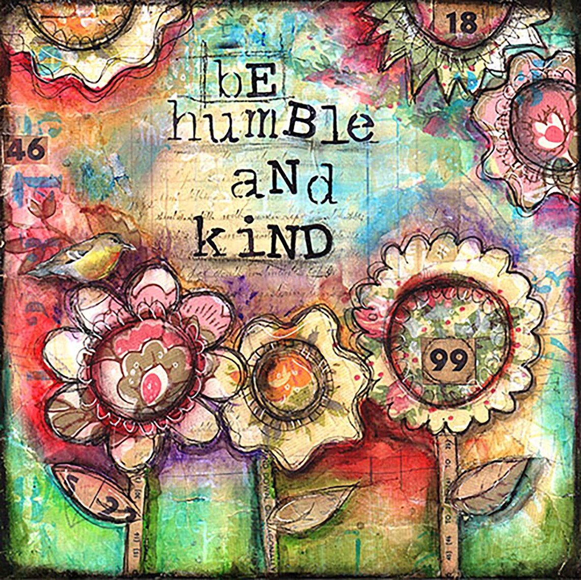Be Humble and Kind Print on Wood and Print to Be Framed Etsy