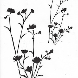 Pochoir fleurs sauvages 8 x 10, travaux manuels, fabrication de cartes, pâtisserie, journalisation, journalisation d'art, enfants, Shawn Petite