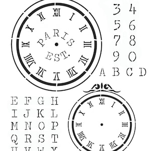 Clock Scroll 8x10 Stencil, crafting, baking, kids, journaling, art journaling, painting, stenciling, shawn petite