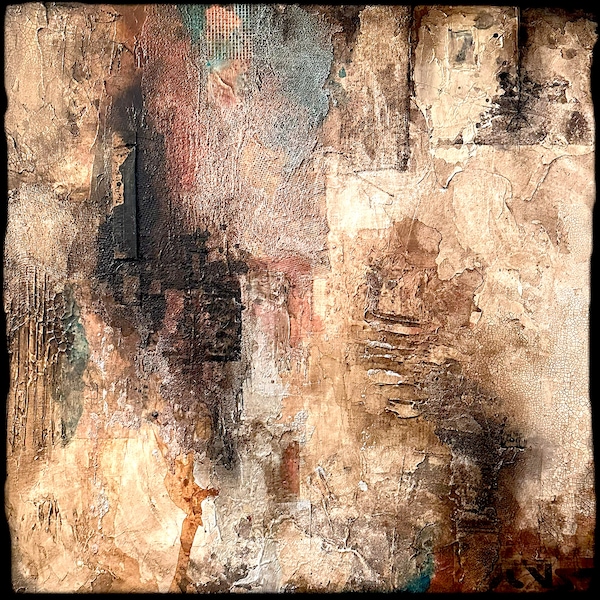 Grungy texture, Print on Wood and Print to be Framed (PTBF), shawn petite, wall décor, mixed media, stencils, art