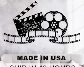 Personalized Movie Metal Sign, Custom Movie Theater Wall Sign,  Home Movie Theater Sign, Movie Room Decor,Movie Lover Gift,Cinema Room Decor