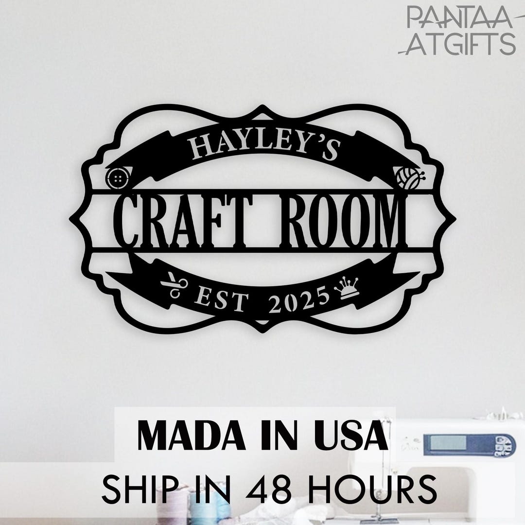 Sign Craftinr R Personalized Craft Room Metal Sign,craft Room Wall Art,she Shed Sign ...