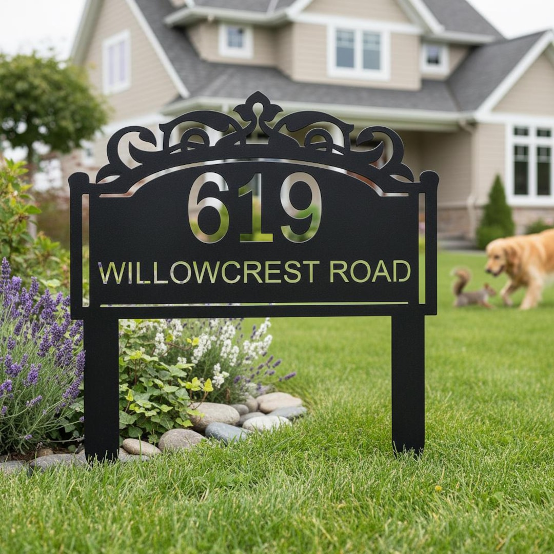 Sign For Address Custom Yard Address Sign, House Number Sign, Personalized Outdoor ...