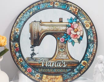 Personalized Sewing Metal Sign,Mother's Day Gift,Custom Quilting Sign For Sewing room Decor,Custom Gift for grandma,Custom Sewing Room Sign