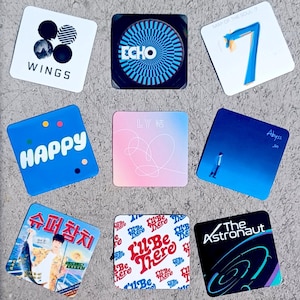 Jin BTS Magnets Album Cover 2x2 Inch Flat Square Fridge Magnets KPOP Super Tuna Echo Wings High Quality