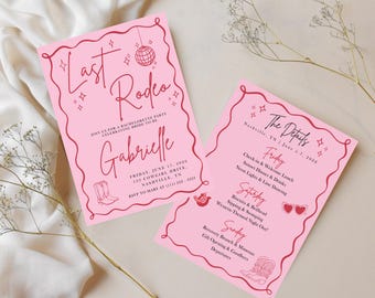 Last Rodeo Bachelorette Invitation | Pink Cowgirl Bachelorette Party Invite | Printable