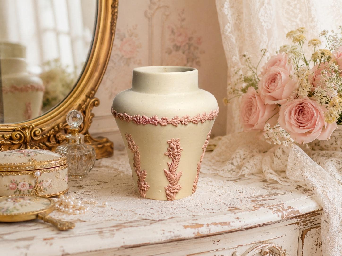 　Jasperware　花瓶　英国製 Jasperware 花瓶 英国製 Wedgwood Jasperware Pink Vase - Etsy