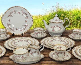 Royal Albert Dimity Rose Tea Set - Etsy