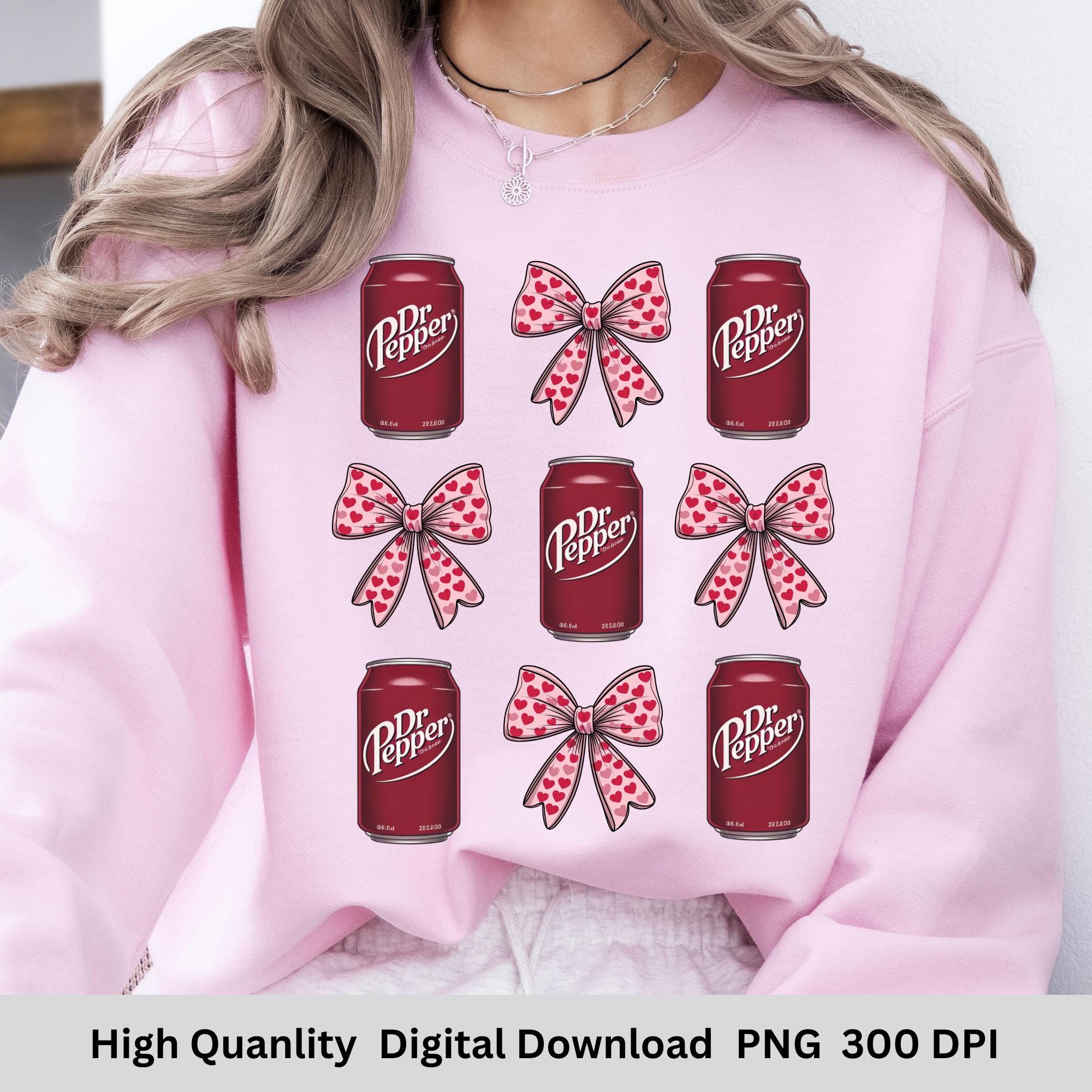 Dr Pepper Can Pink Bow Coquette Png, Cute Pink Soda Drink Png, Aesthetic Girly Png, Dr Pepper Lover Gift, Soda Lover,Retro Dr Pepper Can PNG