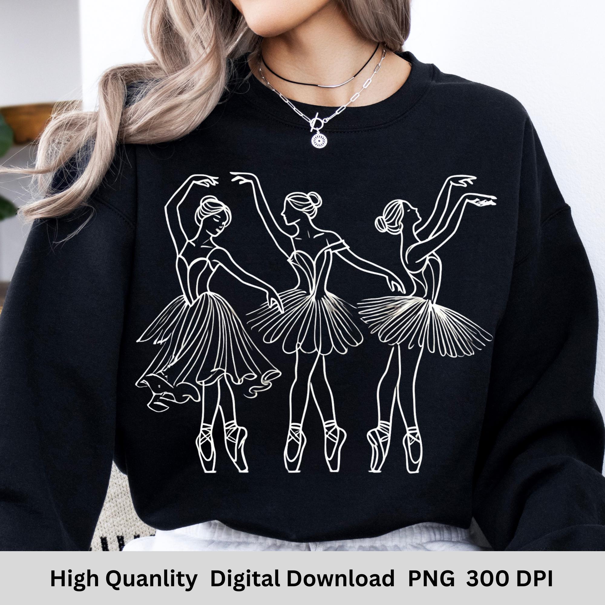 Girls Ballet Png, Line Art Ballet Png, Gift for Dancer, Dance Coach Png ...