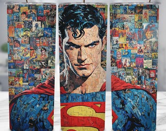 Bicchiere da supereroe, design di bicchieri da 20 once con supereroi dei fumetti, design di bicchieri sottili da 20 once con cartoni animati digitali, bicchiere per bambini