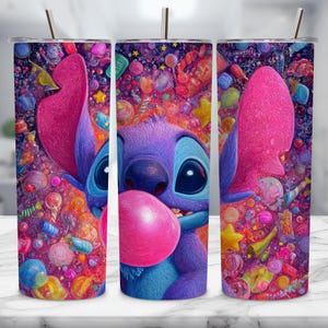 Blue Alien Tumbler Wrap, Cartoon Character Sublimation Design, 40oz Skinny PNG, Kids Tumbler Digital Download, Birthday tumbler, Png File
