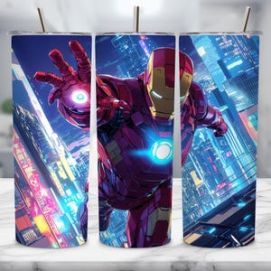 Superhero Tumbler Design: Comic Hero PNG Wrap (Digital Download)