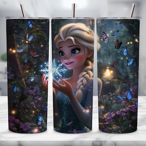 Ice Princess Tumbler, Frosted Tumbler, Princess Gift, Winter Tumbler, Kids Drinkware, Sister Tumbler, Instant Download, Princess Png