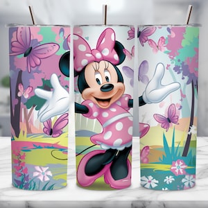 Pink Cartoon Character 20oz Tumbler Wrap, Cartoon Mouse, 20oz skinny tumbler wrap, 20oz Tumbler Png, Digital Download, Sublimation Design