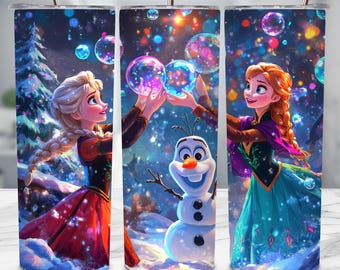 Bicchiere con scritta "Principessa del ghiaccio", bicchiere sottile con scritta "Regina delle nevi" in formato PNG, design a sublimazione da 20 once, bicchiere con scritta "Paese delle meraviglie invernale", download digitale, regalo per lei