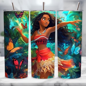 Cartoon Princess 20oz Skinny Tumbler Sublimation, Cartoon Princess, 20oz Tumbler Png, Digital Download, Straight and Taper Tumbler Wrap