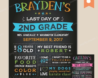 PRINTABLE | First OR Last Day School Announcement Sign Chalkboard | 8x10 | Custom Poster Wall Decor