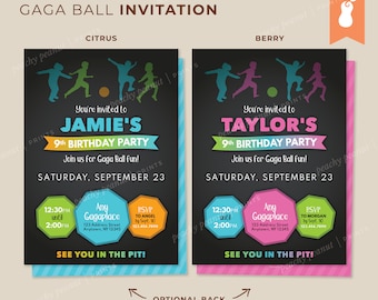 PRINTABLE | Gaga Ball Birthday Invitation | 5x7 or 4x6 | Custom Digital File
