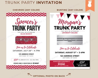 DIGITAL PRINTABLE | Trunk Party Invitation | 5x7 or 4x6 | Custom File