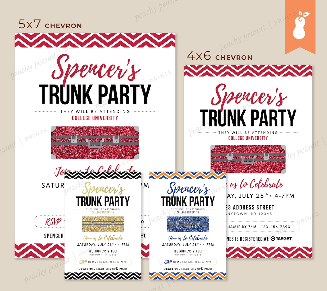 PRINTABLE Trunk Party Invitation 5x7 or 4x6 Custom Etsy