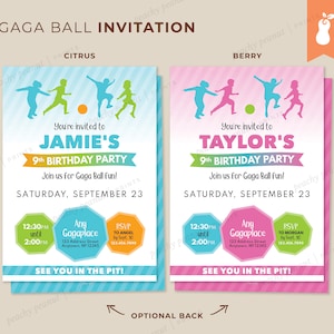 DRUCKBAR | Gaga Ball Geburtstagseinladung | 13x18 oder 10x6 | Benutzerdefinierte digitale Datei