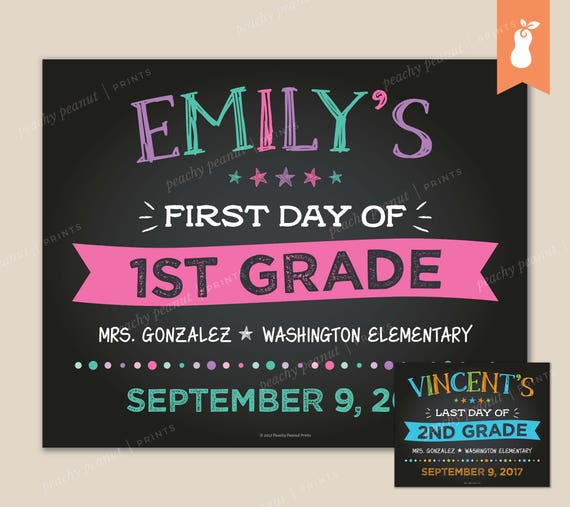 PRINTABLE | First OR Last Day Back to School Announcement Sign Poster Chalkboard Kindergarten Pre-K | 8x10 11x14 | Custom Photo Wall Decor
