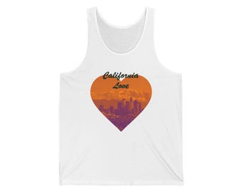 カリフォルニア ラブ ユニセックス タンクトップ - ロサンゼルスの火災被害者に連帯を表明、ノースリーブTシャツ、ジェンダーニュートラルシャツ、サポート
