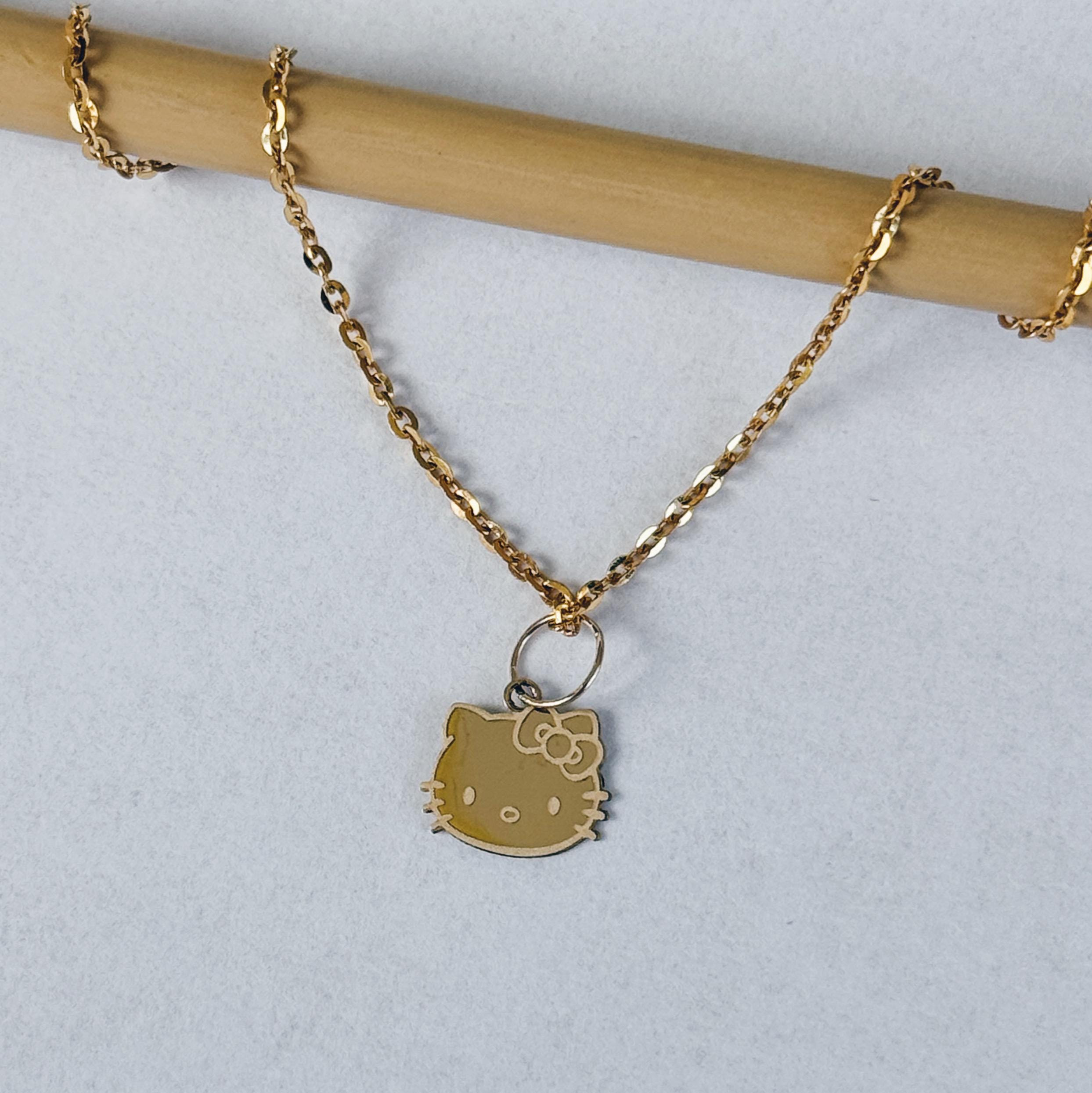 Set Gioielli Hello Kitty Oro: Collana E Orecchini In Acciaio Inox E Titanio, Regalo Perfetto