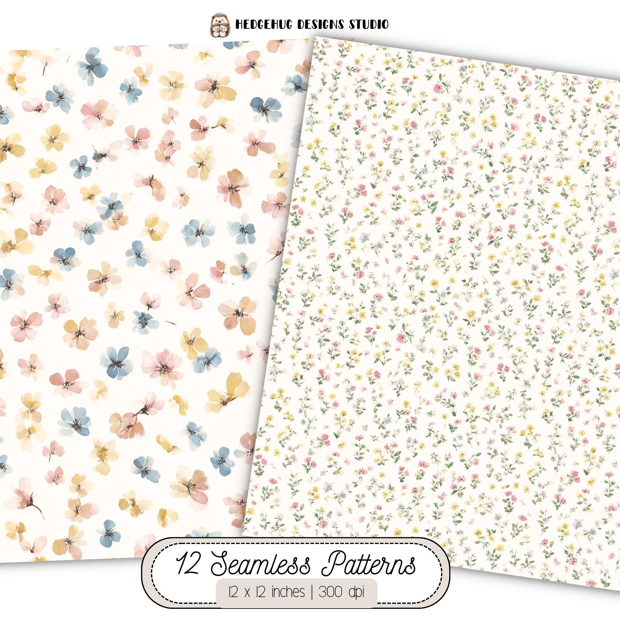 Pastel Ditsy Floral Seamless Digital Paper – Cream Cottagecore ...