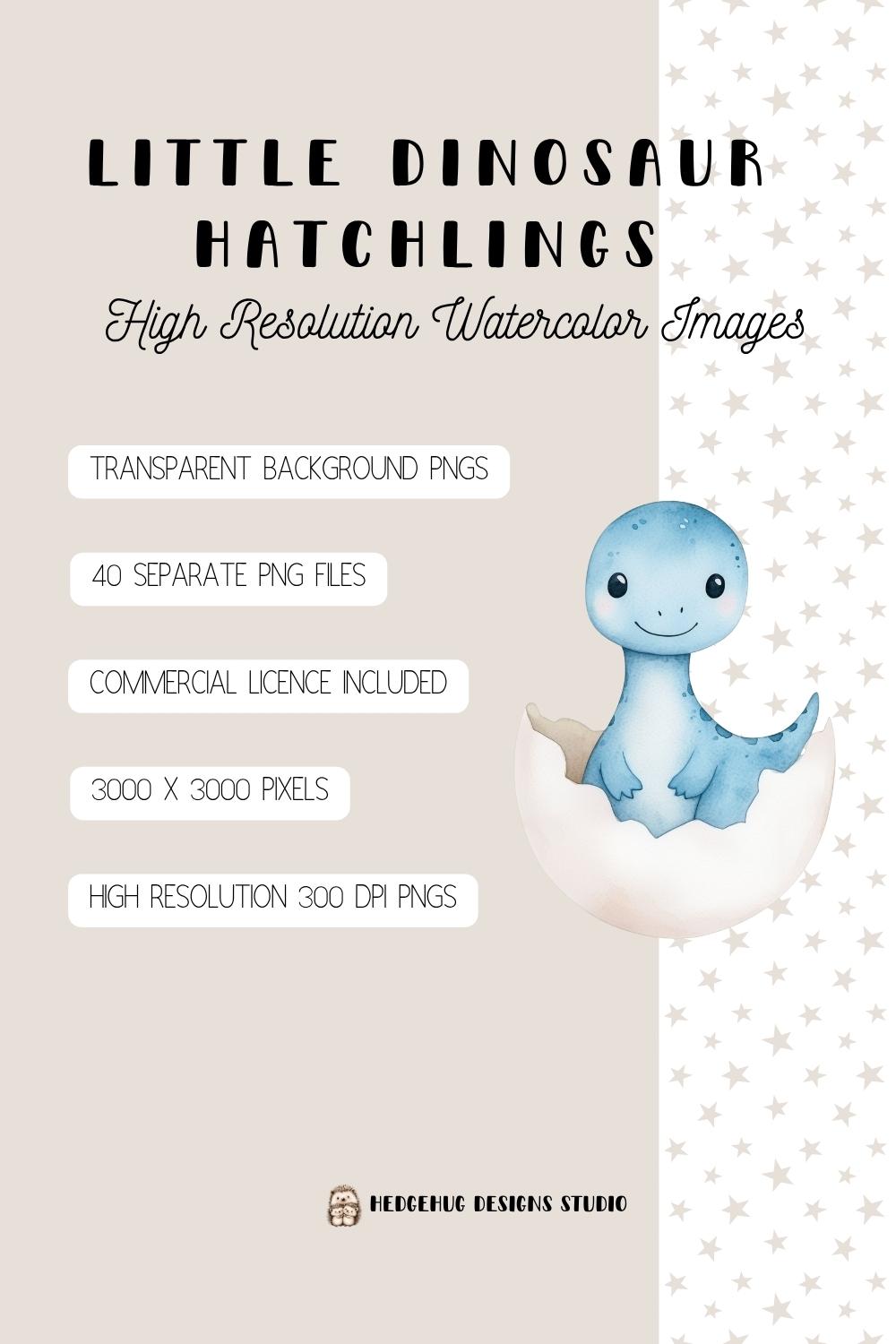 Watercolor Dinosaur Clipart Bundle: Hatching Baby Dino PNG Set (digital ...