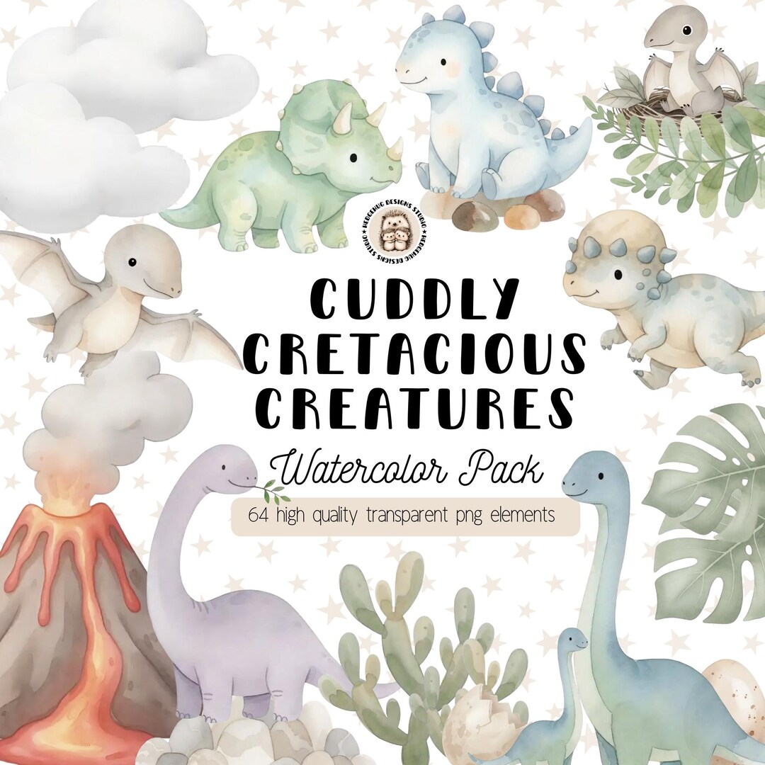 Dinosaurs Watercolor Clipart - Baby Shower & Birthday Party Pngs, T-rex ...