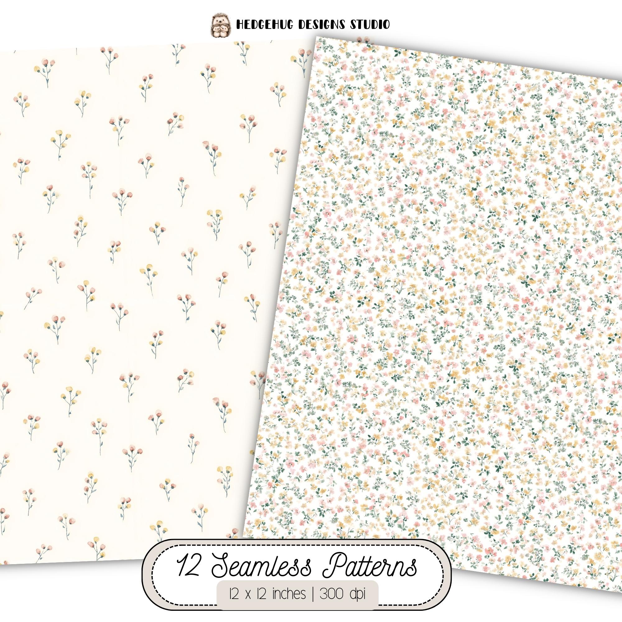 Pastel Ditsy Floral Seamless Digital Paper – Cream Cottagecore ...
