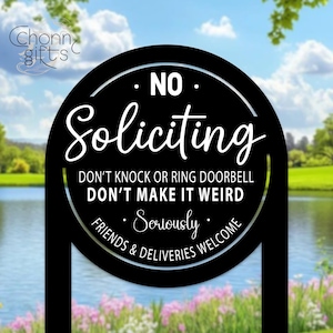 No Soliciting Metal Sign, Humorous Anti-Solicitation Plaque,Outdoor Porch Decor, Friends&Deliveries Welcome Notice, Unique Home Privacy Sign